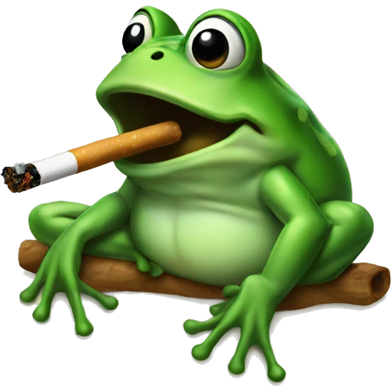Frog smoking  emoji