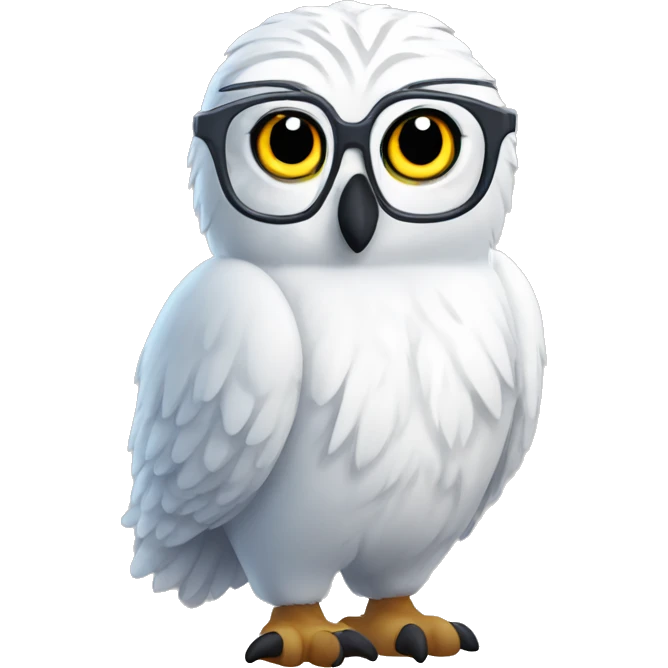 please generate an emoji of an Arctic owl nerd emoji