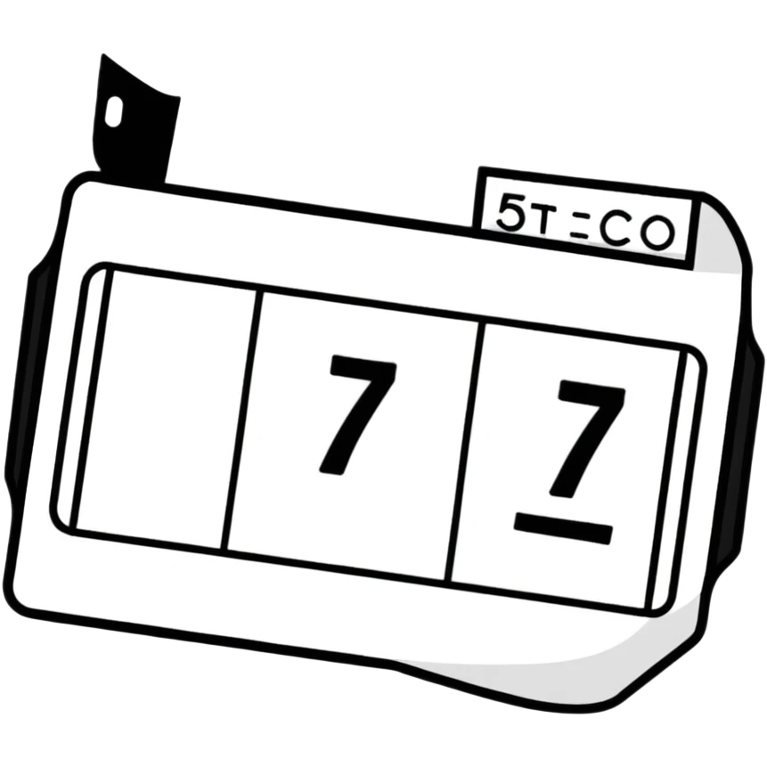 A colorful raffle ticket with the number 777 on it emoji