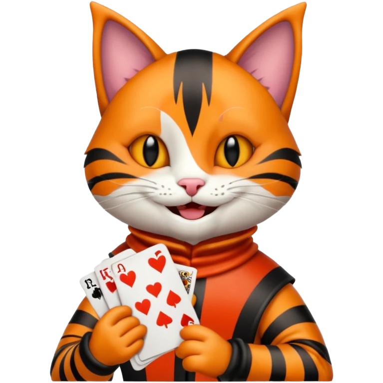 court jester cat, poker cards emoji