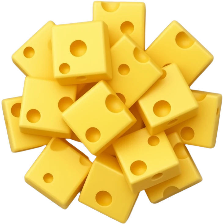 Swiss Cheese cubes on plate emoji