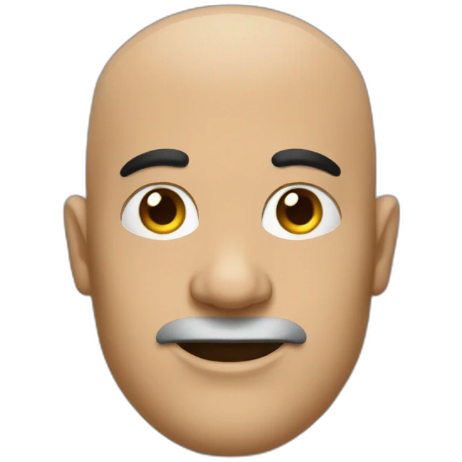 Bald man with black mohawk emoji