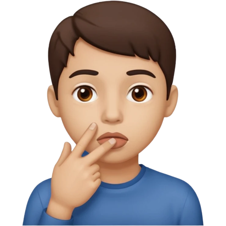 Um dedo na boca emoji
