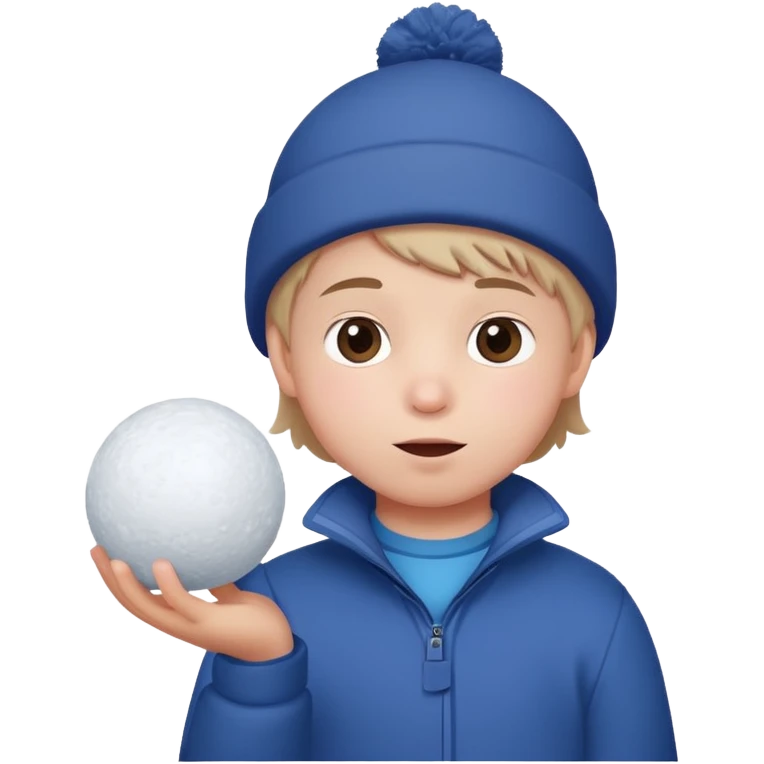 kid holding snowball emoji