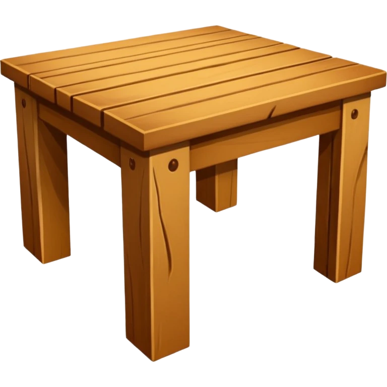 mesa de madera mesa de comedor, con cuatro patas hecha de madera emoji