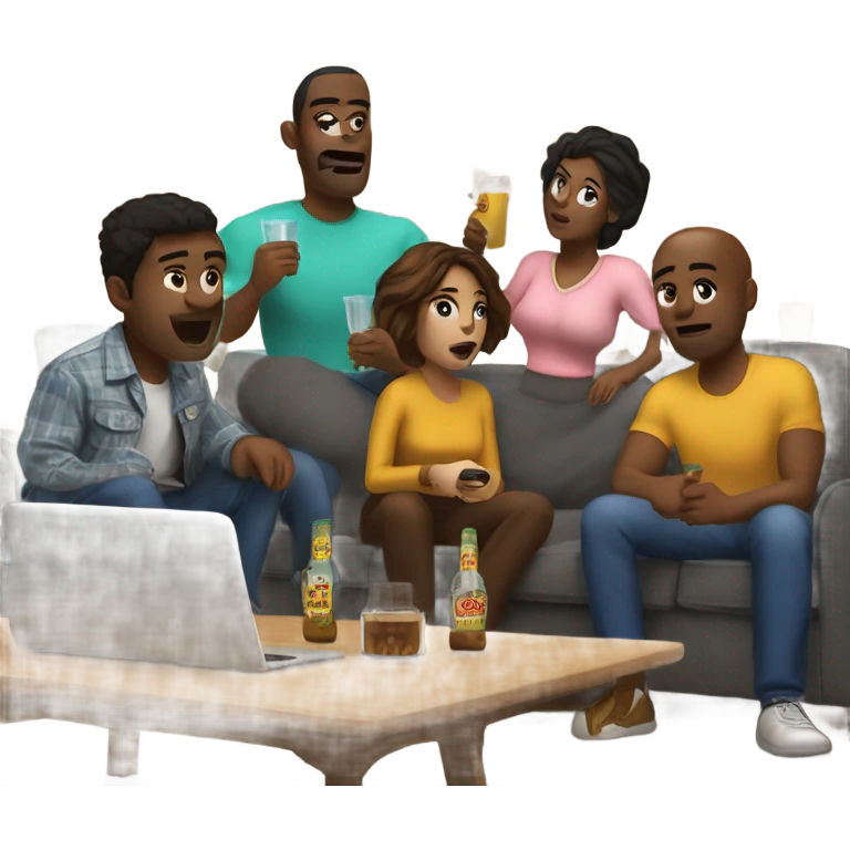 Alcoholics anonymous watching football emoji