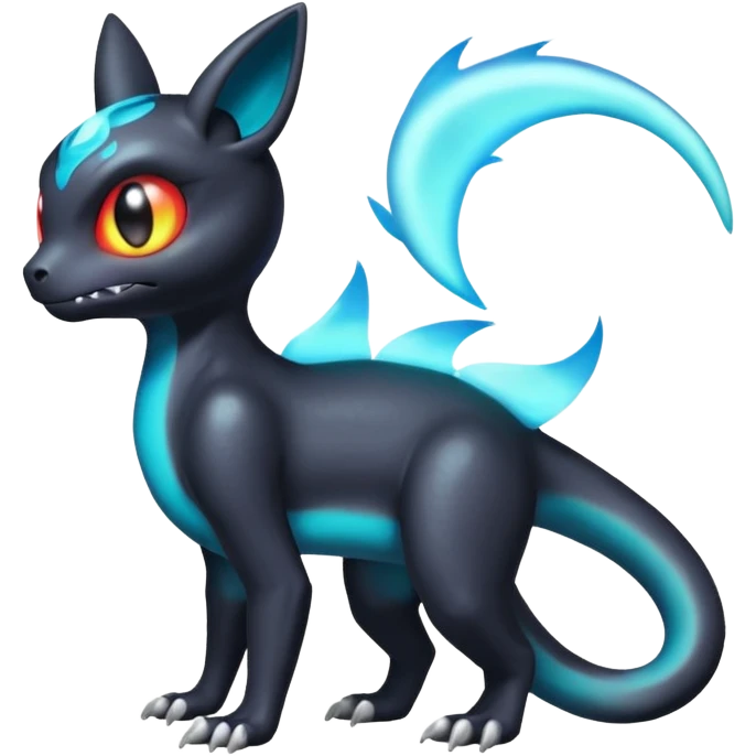 Shiny Duskull-Umbreon-Charmeleon-Fakémon-hybrid-creature (full body)  emoji