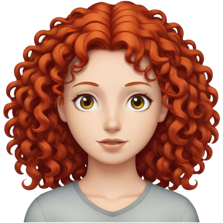 Pelo rojo rizado emoji