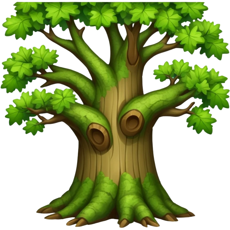 green oak tree with leafy branches emoji