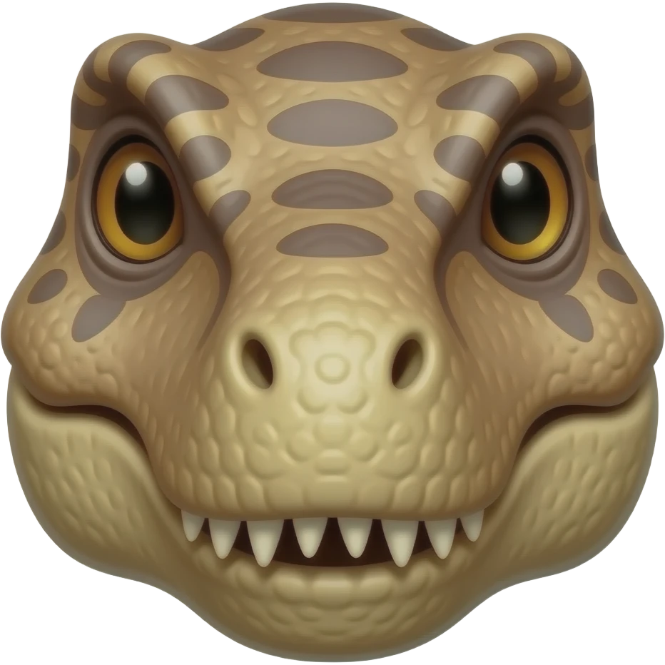 dinosaur with front view face close up emoji