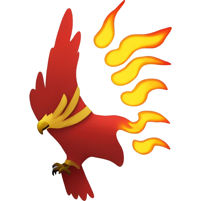 Give me a flag have red color with yellow falcon and the Falcon head is a flame emoji