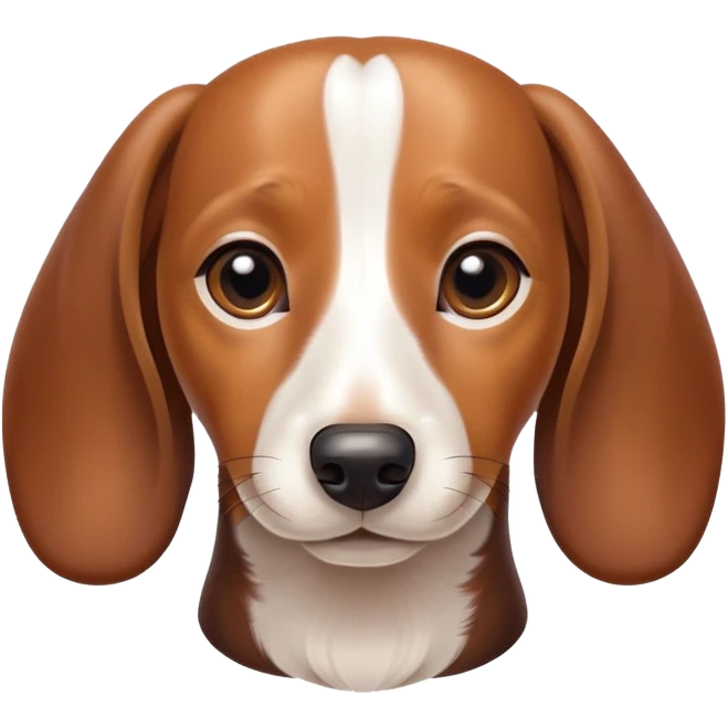 Dachshund half white and half brown face  emoji