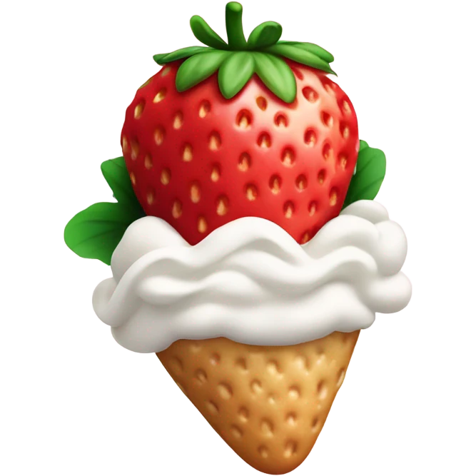 strawberry dipped in whipped cream emoji