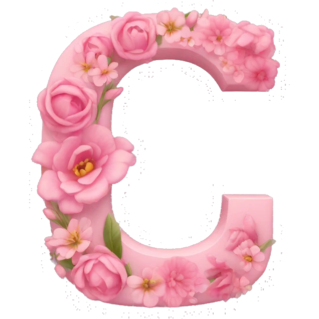 Pink letter C with flowers  emoji