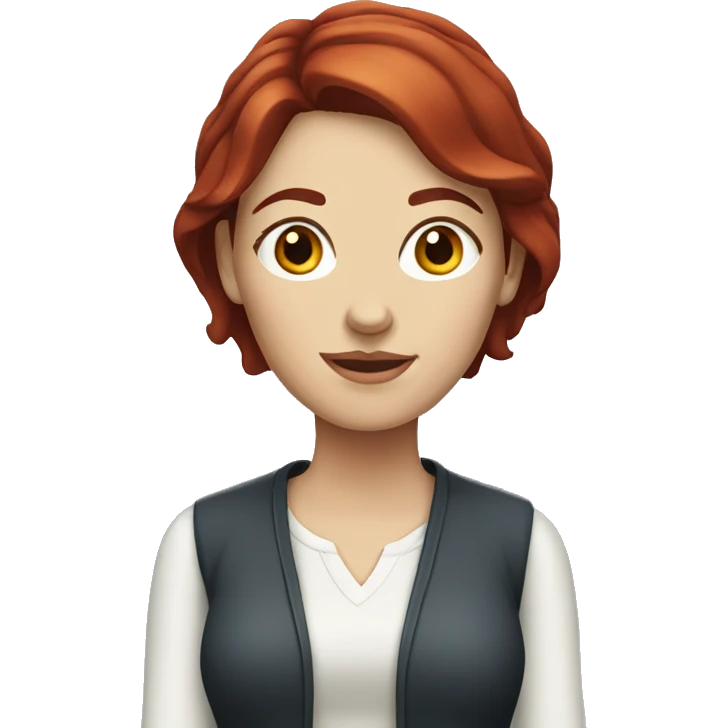 White Woman with dark red hair emoji