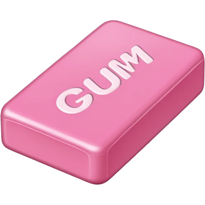 Chicle rosado rectangulo sin cara emoji