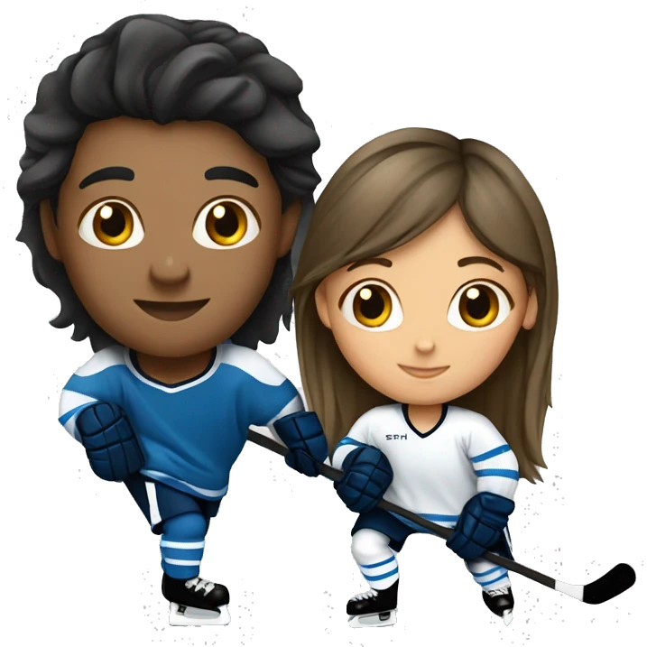hockey player with a girl emoji