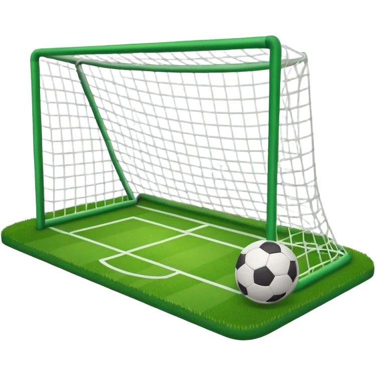 Haz una porteria de futbol y rodea con el poste emoji