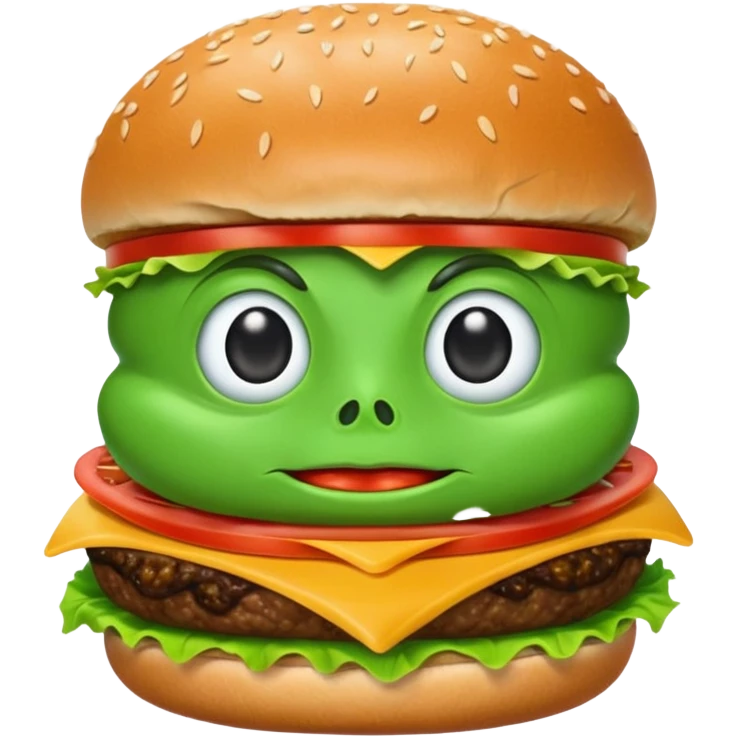 alien eating burger emoji