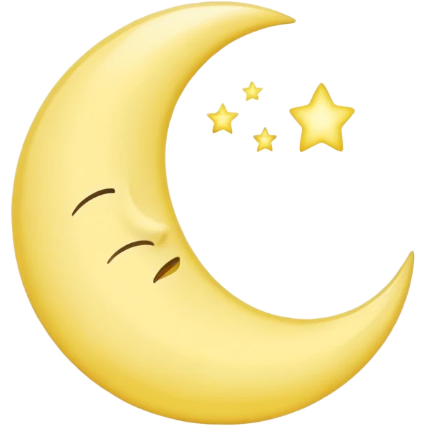 Minimal crescent moon with soft glow emoji