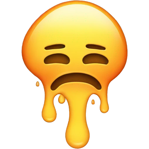 Hot, no energy, melting, emoji melting, melting emoji, melting, tired emoji