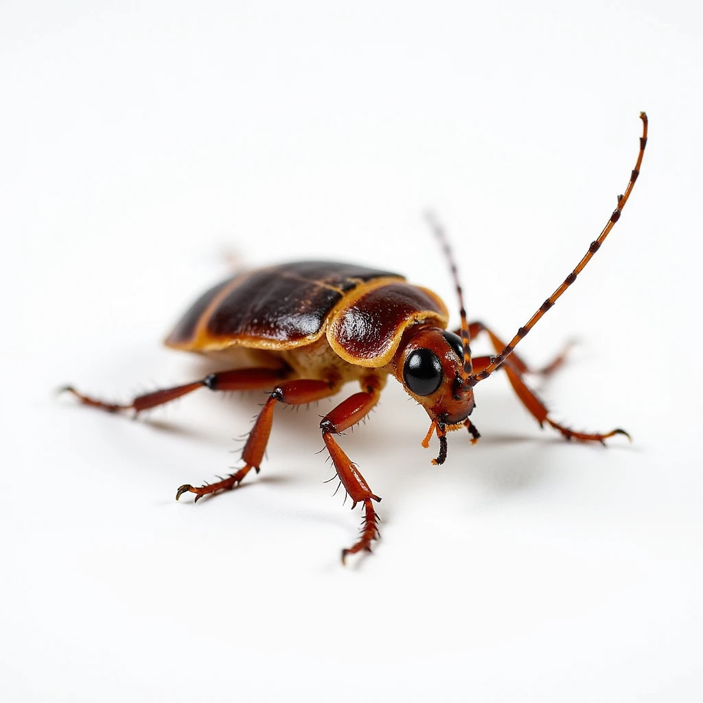 realistic cockroach, neutral pose, white background emoji