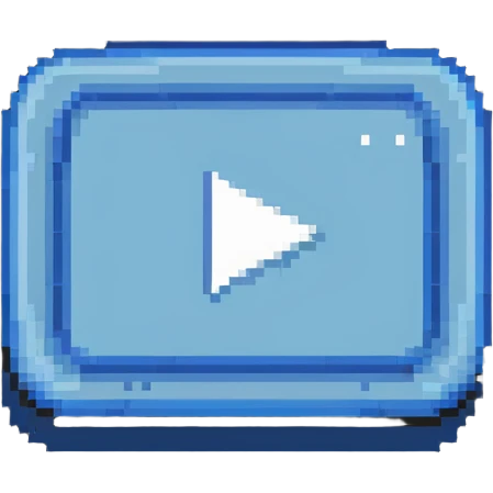 YouTube logo blue rectangle with white play button emoji