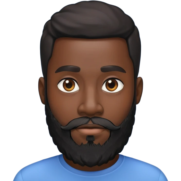 Black man with a beard and black head emoji