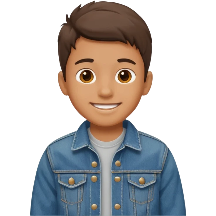 smiling boy in denim jacket emoji