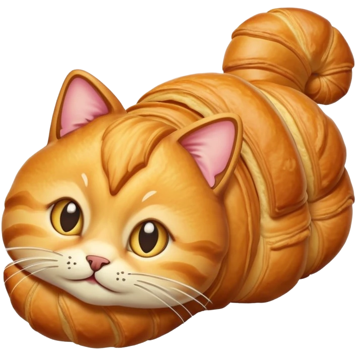 croissant with cat face and tail emoji