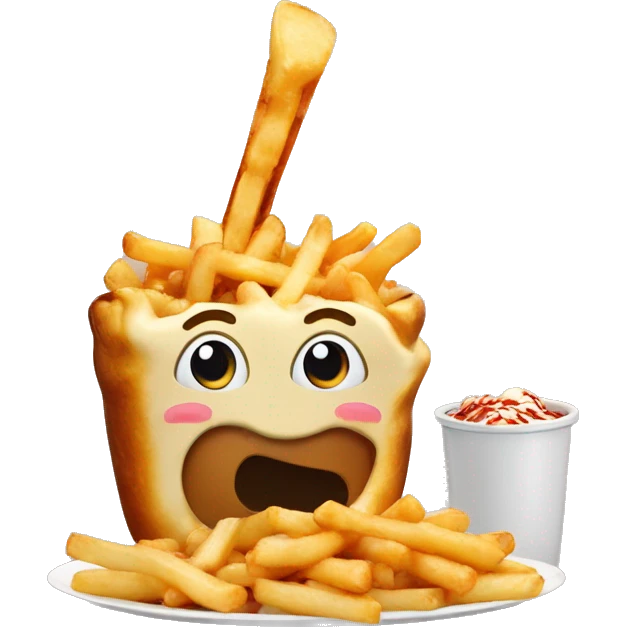 Poutine qui mange une poutine  emoji