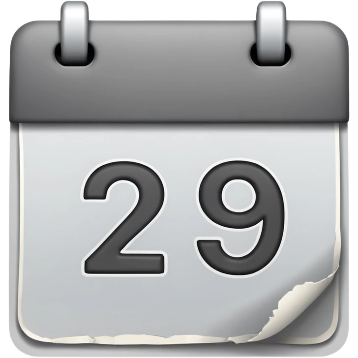 grey date calendar with number 29 emoji