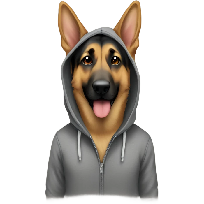 German shepherd in hoodie emoji