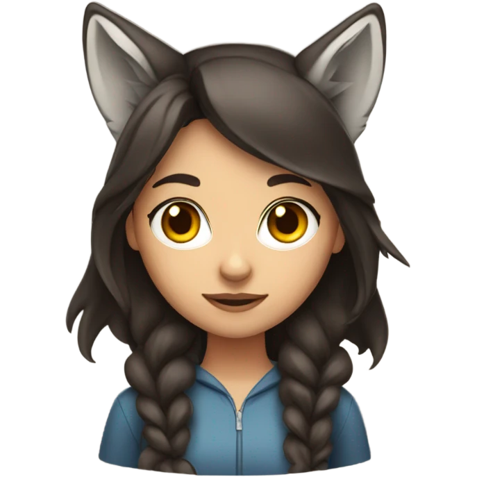 Brunette girl with wolf ears  emoji
