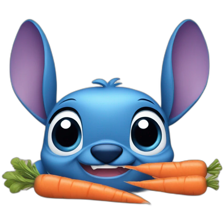 Stitch qui mange des carottes emoji
