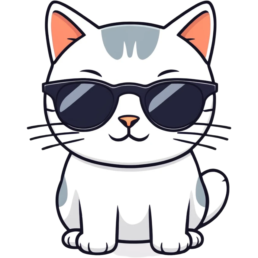 Cat with sunglasses emoji