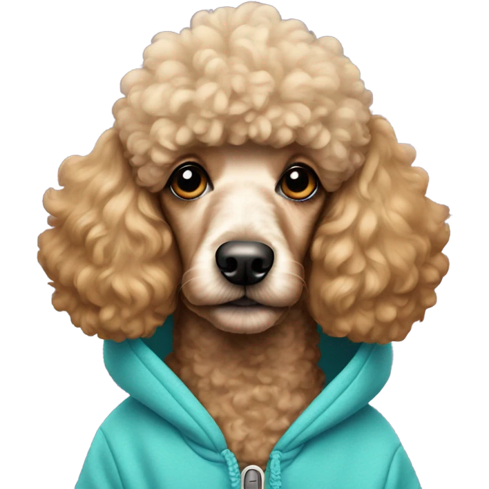 Poodle wearing hoodie emoji