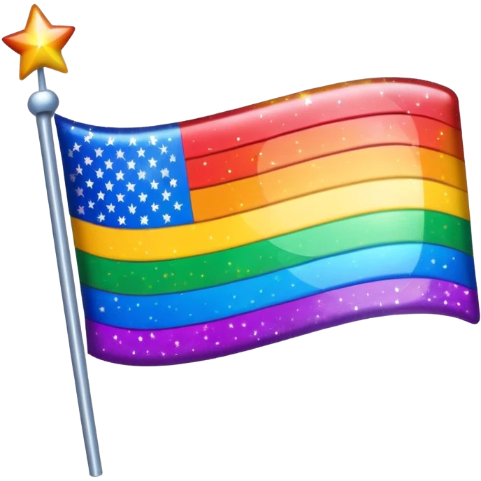 pride flag with sparkles emoji