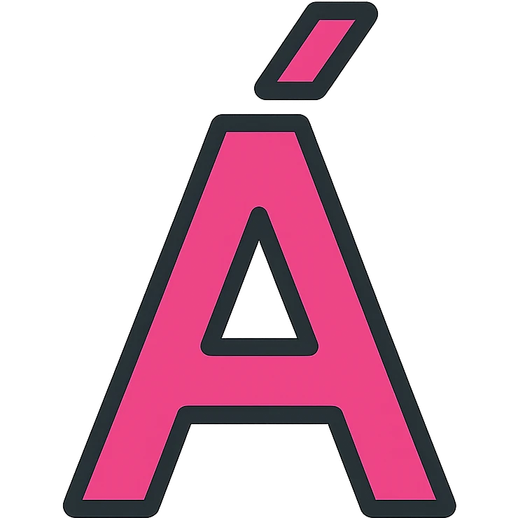 uppercase letter A with acute accent Á, clear and legible, icon style emoji