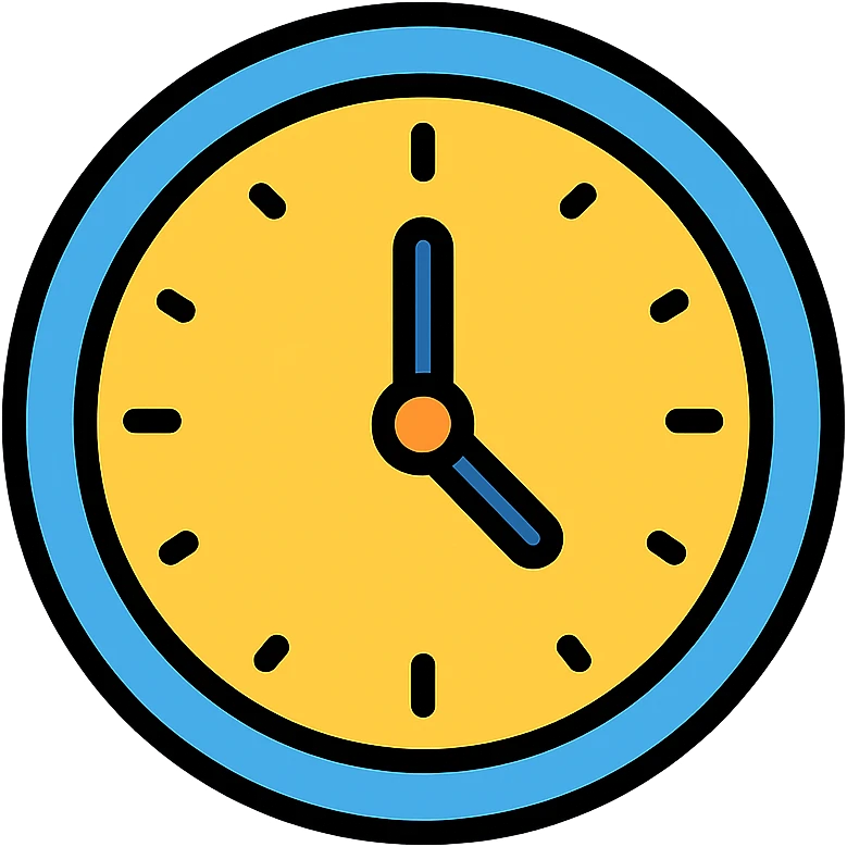 color outline icon of a clock emoji