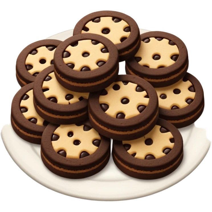 A plate of chocolate shortbread cookies emoji