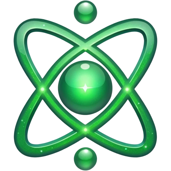 glitter green atomic symbol emoji