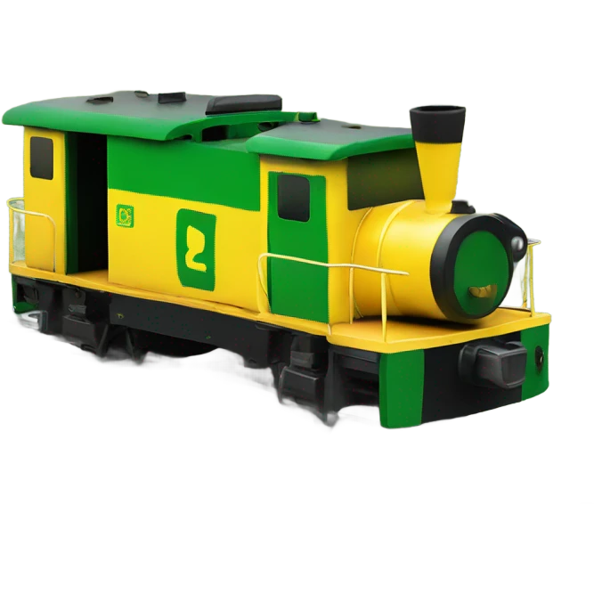 a little yellow and green narrow-gauge railway emoji