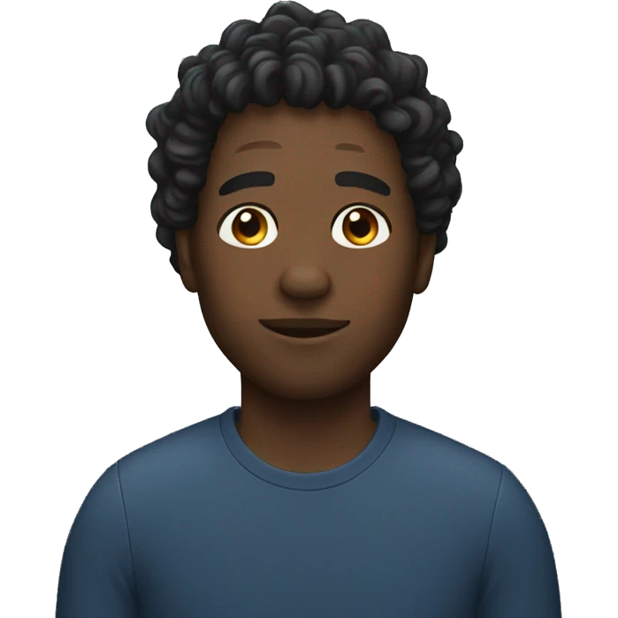 black man with wavy hair emoji