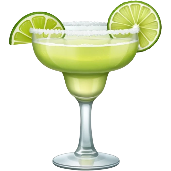 Margarita – glass with salted rim, lime wedge emoji