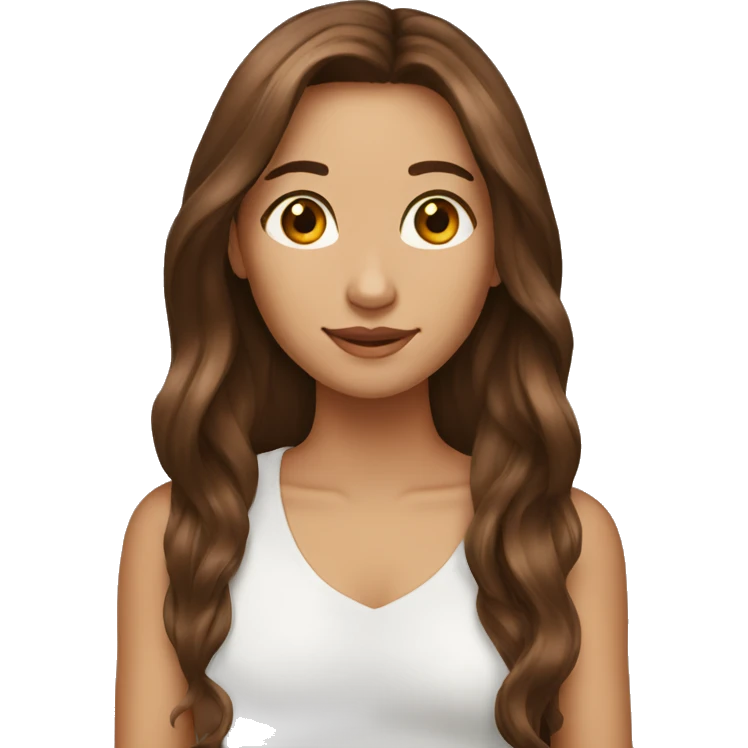 Long brown hair emoji