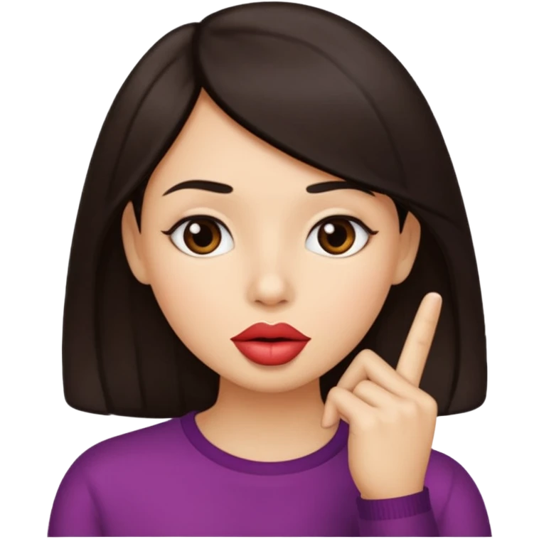 Boca con un dedo en los labios emoji