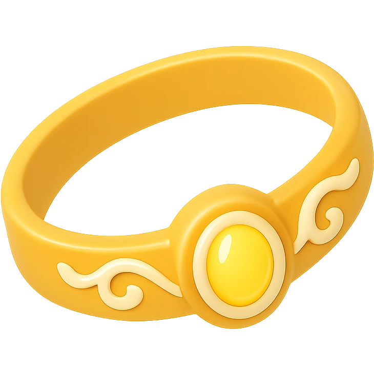 magical yellow bangle mystical aura ornate fantasy style emoji