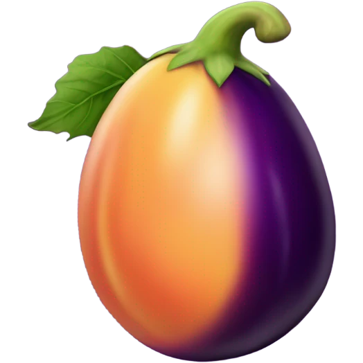 eggplant in peach  emoji