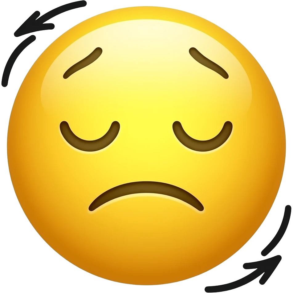 a yellow smiley face with closed eyes, an evident upset smile, and motion lines indicating upward/downward movement on the left and right, two each side. emoji